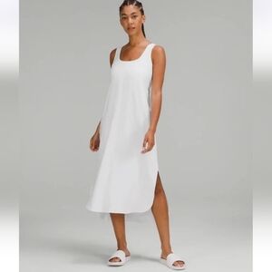 Lululemon Pima Cotton Open-Back Midi Dress White 12?